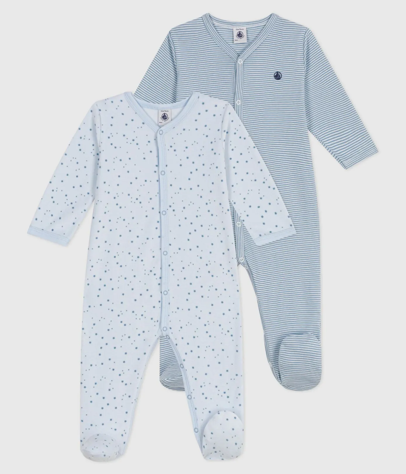 Petit Bateau Schlafanzüge, Strampler*Strampler-Set aus bedruckter Baumwolle variante 1
