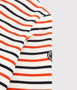 Petit Bateau Streifenshirts, Pullover, Cardigans*Streifenshirt aus Baumwolle Damen weiss MARSHMALLOW/ SMOKING/ CAROTTE