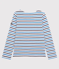 Petit Bateau Streifenshirts, Pullover, Cardigans*Streifenshirt aus Baumwolle Damen weiss MARSHMALLOW/ SMOKING/ RUISSEAU