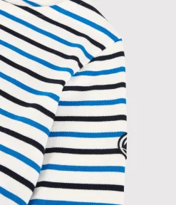 Petit Bateau Streifenshirts, Pullover, Cardigans*Streifenshirt aus Baumwolle Damen weiss MARSHMALLOW/ SMOKING/ RUISSEAU