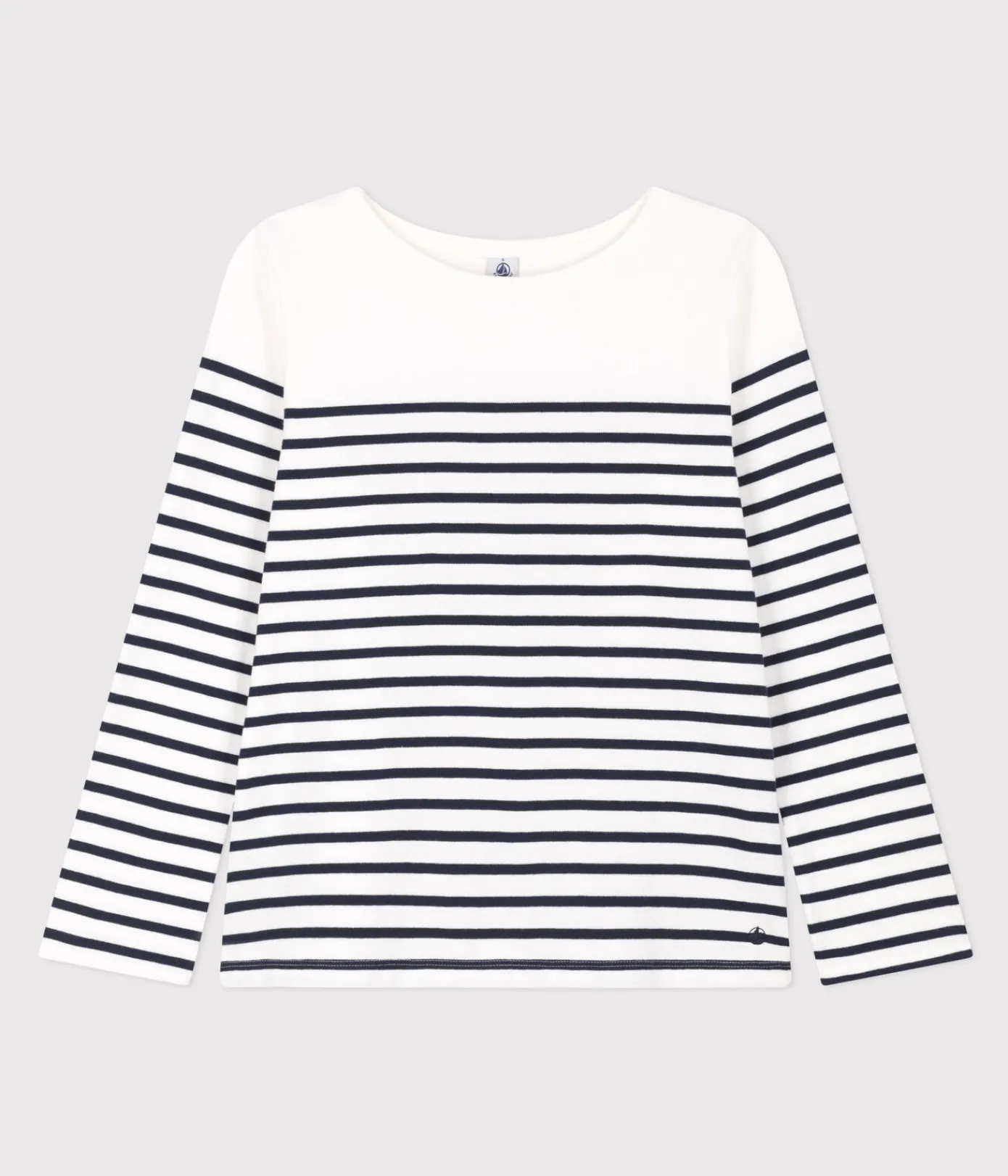 Petit Bateau Streifenshirts, Pullover, Cardigans*Streifenshirt aus Baumwolle für Damen weiss MARSHMALLOW/blau SMOKING