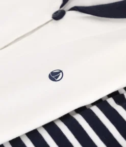 Petit Bateau Sets, Overalls & Latzhosen*2-teiliges Baby-Set aus Baumwolle, T-Shirt mit Matrosenkragen blau SMOKING/weiss MARSHMALLOW