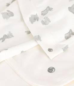 Petit Bateau Schlafanzüge, Strampler|Newborn*3-teiliges Baby-Set aus Baumwolle weiss MARSHMALLOW/grau GRIS