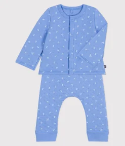 Petit Bateau Sets, Overalls & Latzhosen|Newborn*2-teiliges Baby-Set aus Baumwolle blau EDNA/weiss MARSHMALLOW
