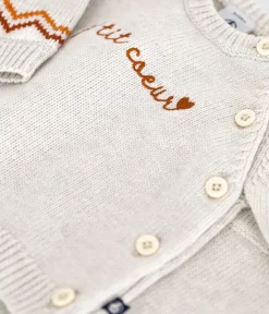 Petit Bateau Sets, Overalls & Latzhosen|Newborn*2-teiliges Baby-Set aus Wollstrick mit beige MONTELIMAR/weiss MULTICO