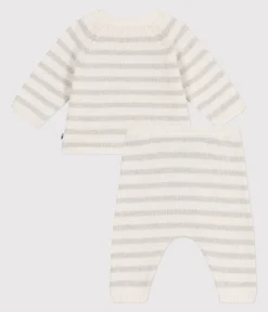Petit Bateau Sets, Overalls & Latzhosen|Newborn*2-teiliges Baby-Set aus Woll- und Baumwoll-Strick weiss MARSHMALLOW/ MONTELIMAR