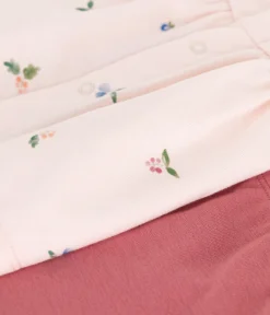 Petit Bateau Sets, Overalls & Latzhosen|Newborn*2-teiliges Newborn-Set aus Baumwolle mit Rüschenbluse rosa FLEUR/weiss MULTICO