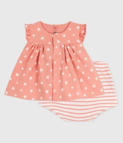 Petit Bateau Sets, Overalls & Latzhosen|Newborn*2-teiliges Newborn-Set aus Baumwolle mit Sonnenmuster orange ABRICOT/ MARSHMALLOW