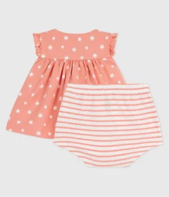 Petit Bateau Sets, Overalls & Latzhosen|Newborn*2-teiliges Newborn-Set aus Baumwolle mit Sonnenmuster orange ABRICOT/ MARSHMALLOW