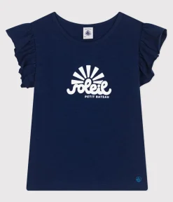 Petit Bateau T-Shirts, Tops, Oberteile*T-Shirt aus geflammtem Jersey Kinder/Mädchen blau MEDIEVAL