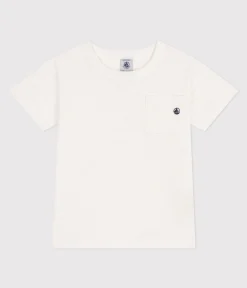 Petit Bateau T-Shirts, Poloshirts, Hemden|T-Shirts, Tops, Oberteile*T-Shirt aus geflammtem Jersey Kinder/Jungen weiss MARSHMALLOW