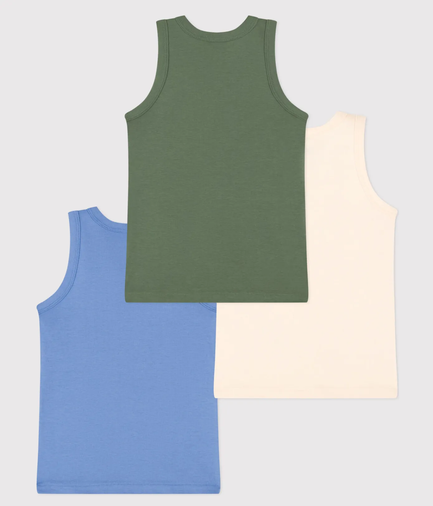 Petit Bateau Unterhemden, Tanktops|T-Shirts, Poloshirts, Hemden*Unifarbene Kinder-Tanktops aus Baumwolle im 3er-Set variante 1