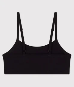 Petit Bateau Bhs, Slips, Bodys*Unifarbenes Damen-Bustier aus Baumwolle und Elastan schwarz BLACK