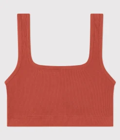 Petit Bateau Bhs, Slips, Bodys*Unifarbenes Damen-Bustier aus Baumwolle und Elastan braun FAMEUX