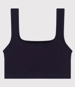 Petit Bateau Bhs, Slips, Bodys*Unifarbenes Damen-Bustier aus Baumwolle und Elastan blau SMOKING