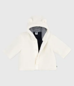Petit Bateau Jacken, Anoraks*Wattierter Baby-Mantel mit Kapuze aus Sherpa naturfarben MILK