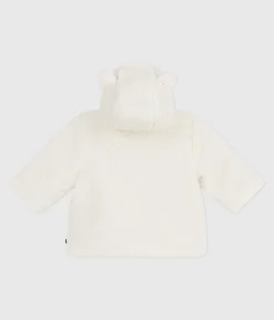 Petit Bateau Jacken, Anoraks*Wattierter Baby-Mantel mit Kapuze aus Sherpa naturfarben MILK