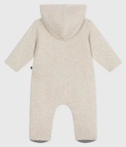 Petit Bateau Sets, Overalls & Latzhosen|Newborn*Wattierter Baby-Overall mit Kapuze und Füßchen, einfarbig beige MONTELIMAR CHINE
