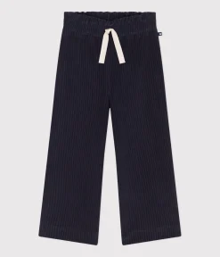 Petit Bateau Shorts, Hosen, Leggings*Weite Kinderhose aus Fein-Cord für Mädchen blau SMOKING