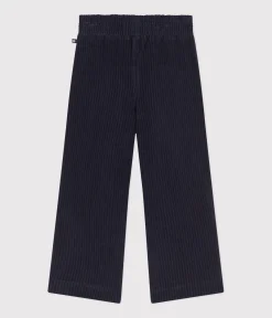 Petit Bateau Shorts, Hosen, Leggings*Weite Kinderhose aus Fein-Cord für Mädchen blau SMOKING