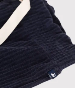 Petit Bateau Shorts, Hosen, Leggings*Weite Kinderhose aus Fein-Cord für Mädchen blau SMOKING