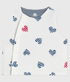 Petit Bateau Pullover, Cardigans*Wendbare Baby-Weste aus bedruckter Baumwolle ROT MARSHMALLOW/ SPI