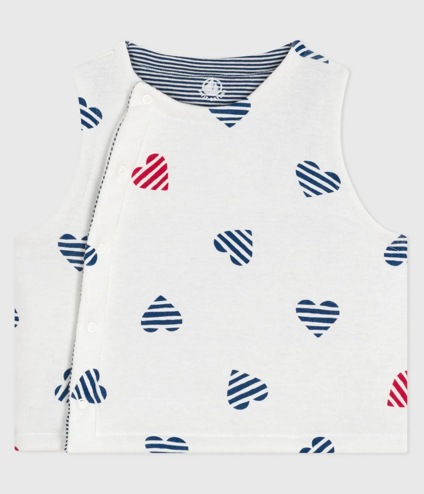 Petit Bateau Pullover, Cardigans*Wendbare Baby-Weste aus bedruckter Baumwolle ROT MARSHMALLOW/ SPI