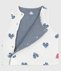 Petit Bateau Pullover, Cardigans*Wendbare Baby-Weste aus bedruckter Baumwolle ROT MARSHMALLOW/ SPI