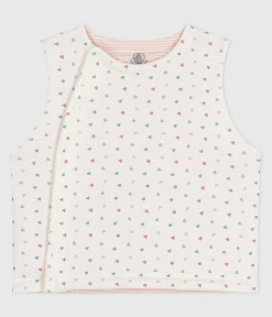 Petit Bateau Pullover, Cardigans*Wendbare Baby-Weste aus bedruckter Baumwolle weiss MARSHMALLOW/weiss MULTICO