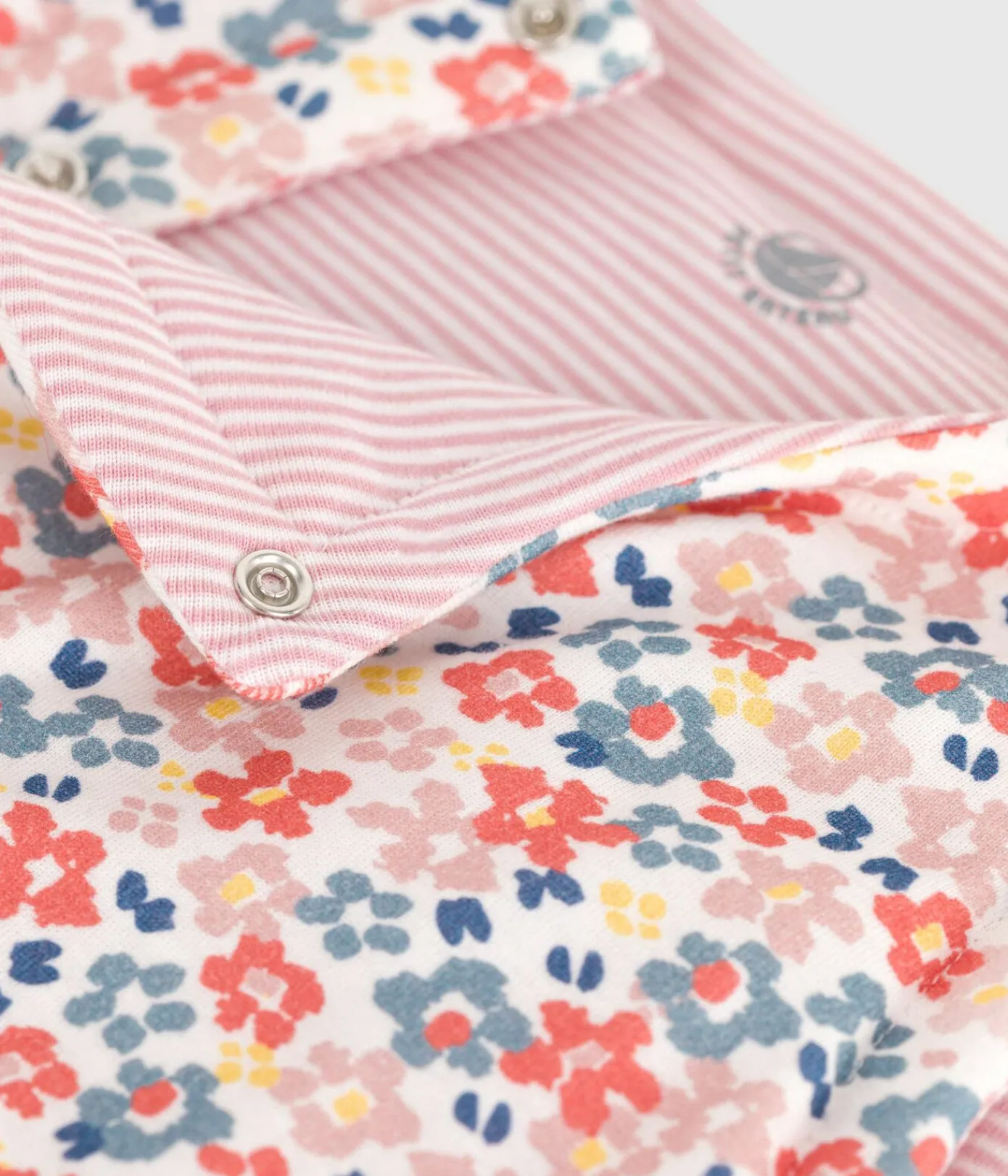 Petit Bateau Pullover, Cardigans*Wendbare Baby-Weste aus bedruckter Baumwolle weiss MARSHMALLOW/rosa JOLI