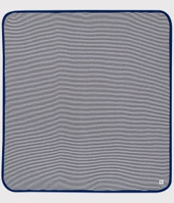 Petit Bateau Accessoires, Sonnenhüte, Caps|Schlafsäcke, Decken*Wendbare Decke mit UV-Schutz aus Jersey blau SMOKING/weiss ECUME
