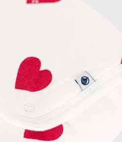 Petit Bateau Lätzchen​|Newborn*Wickelunterlage aus Baumwolle für Babys weiss MARSHMALLOW/ROT TERKUIT