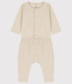 Petit Bateau Sets, Overalls & Latzhosen|Newborn*Zweiteiliges Baby-Set aus Bio-Doppeljersey beige MONTELIMAR CHINE