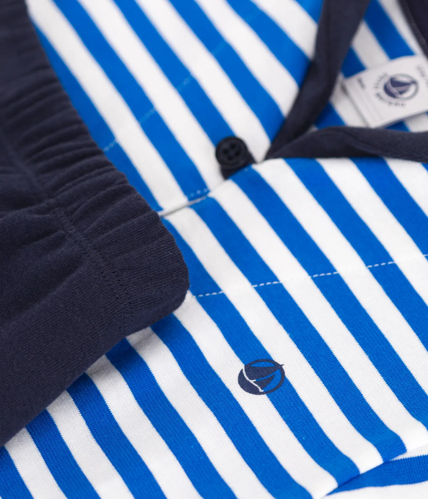 Petit Bateau Sets, Overalls & Latzhosen*Zweiteiliges Baby-Set aus Baumwolle, T-Shirt mit Matrosenkragen blau PORCELANA/ SMOKING